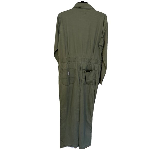 Lee Heritage Coverall Woman’s Medium Mercantile Green Button-Up Jumpsuit NWT - Picture 3 of 5